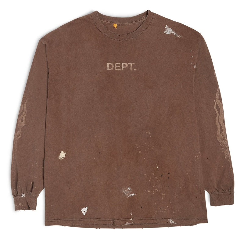 Gallery Dept. Dept. Flames L/S T-shirt Brown