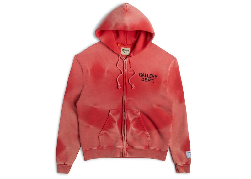 Gallery Dept. Zip Up Hoodie Sun Faded Red