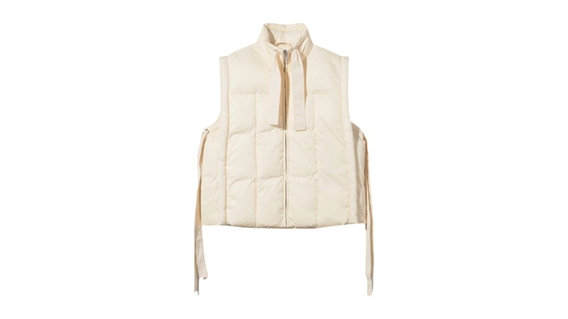 Ganni Shiny Oversized Puffer Vest Cream