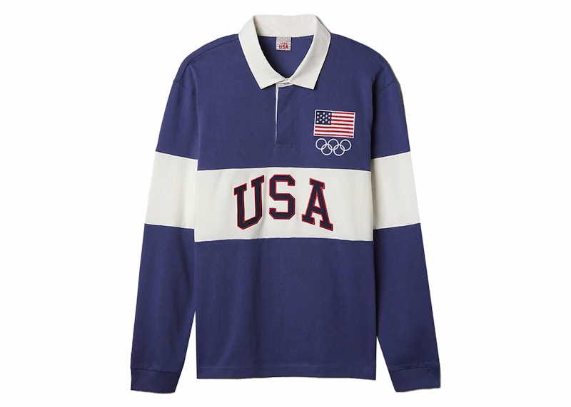 Gap Team USA Rugby Polo Shirt Off White Stripe