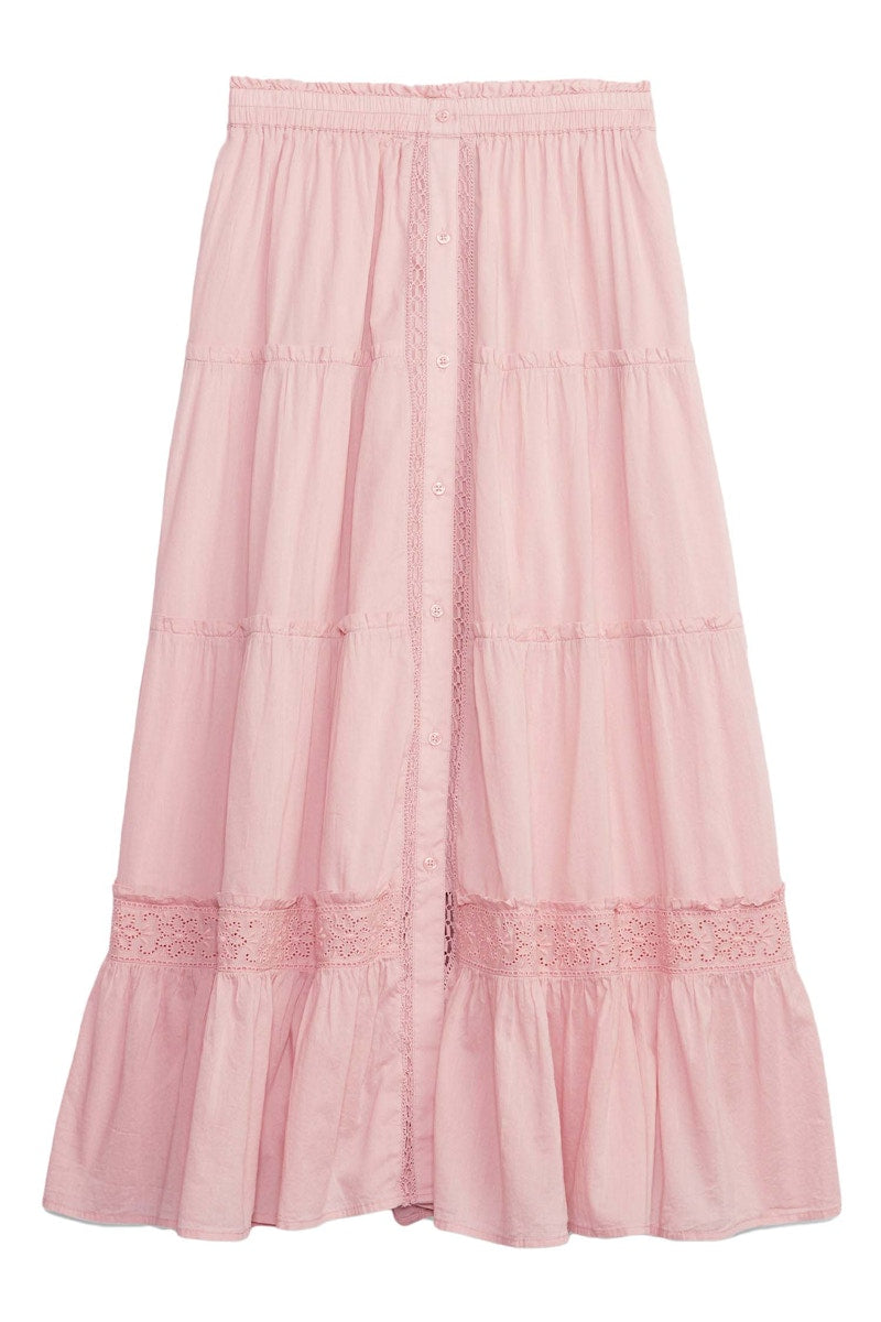 Gap x LoveShackFancy Tiered Maxi Skirt Pink