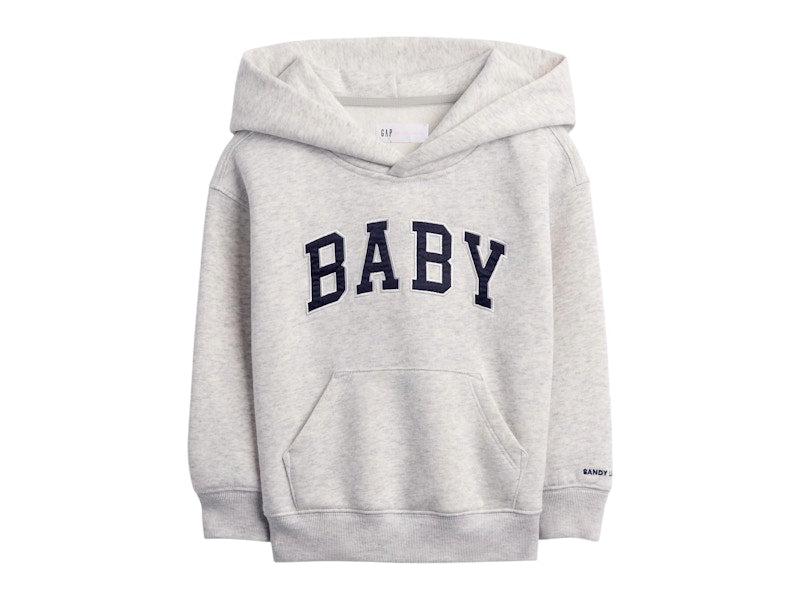 Gap x Sandy Liang Baby/Toddler VintageSoft Logo Hoodie Light Heather Grey