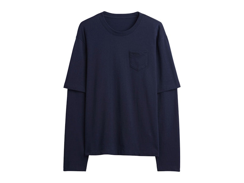 Gap x Sandy Liang Heavyweight Organic Cotton Layered T-Shirt Navy Uniform