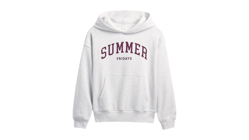 Gap x Summer Fridays Heavyweight Oversized Logo Hoodie Pale Heather Grey