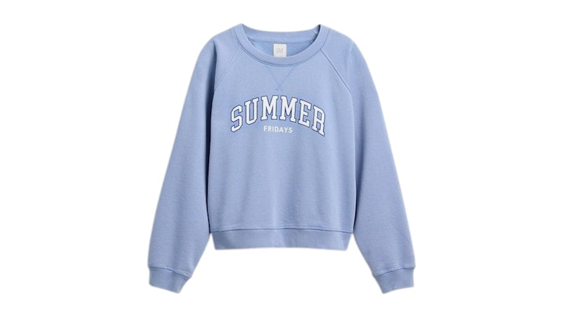 Gap x Summer Fridays Oversized Raglan Logo Sweatshirt Moonstone Online Exclusive