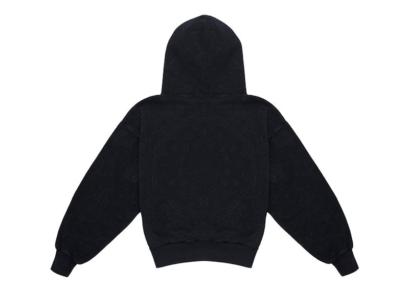 Garment Workshop Bandana Stonewashed Double Layer Hoodie Chaos Black