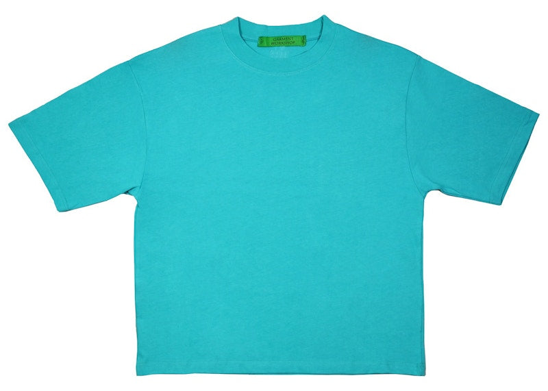 Garment Workshop Classic Boxy Fit Cotton Tee Teal Blue