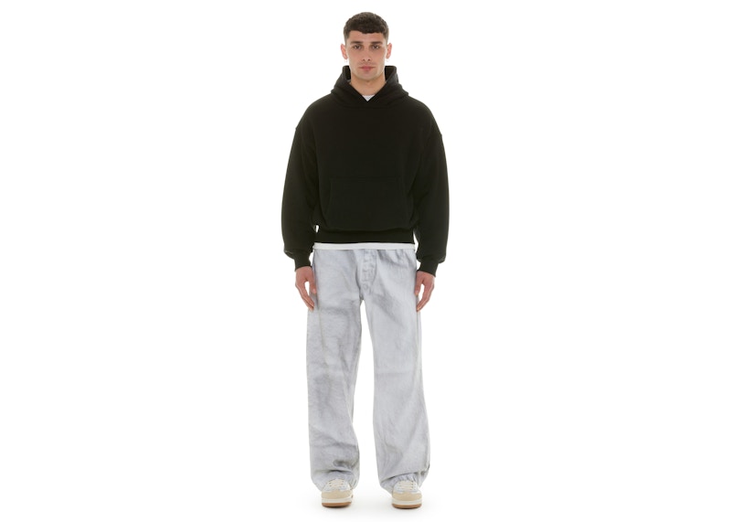 Garment Workshop Double Layer Embroidered Hoodie Chaos Black