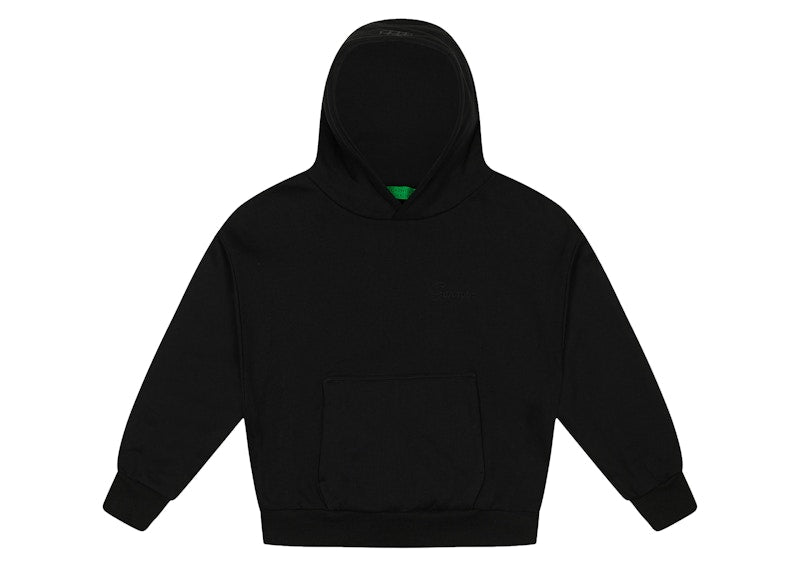 Garment Workshop Double Layer Embroidered Hoodie Chaos Black