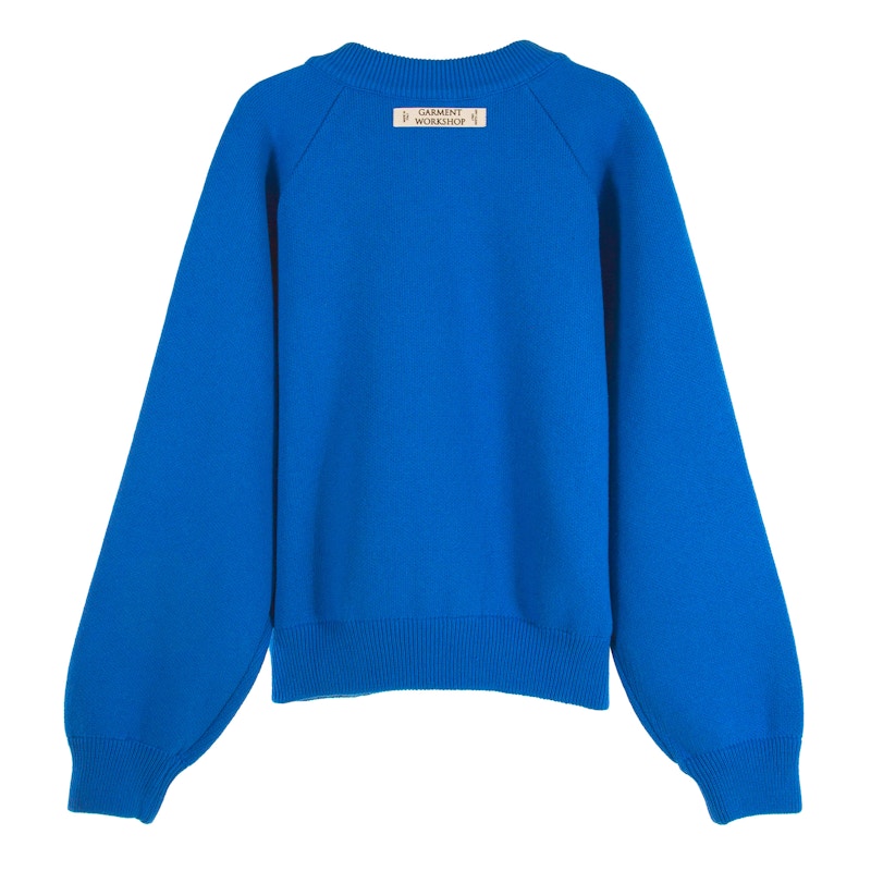 Garment Workshop Knitted Crewneck Sweater Blue Royal