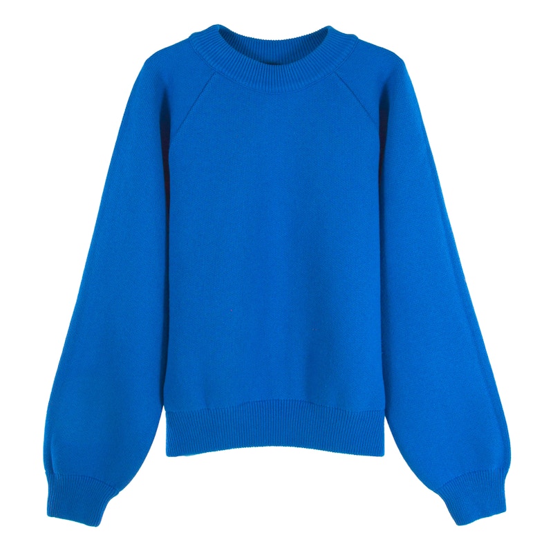Garment Workshop Knitted Crewneck Sweater Blue Royal