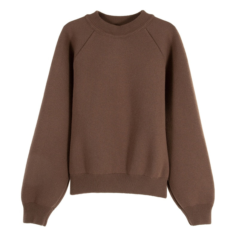 Garment Workshop Knitted Crewneck Sweater Mocha Brown