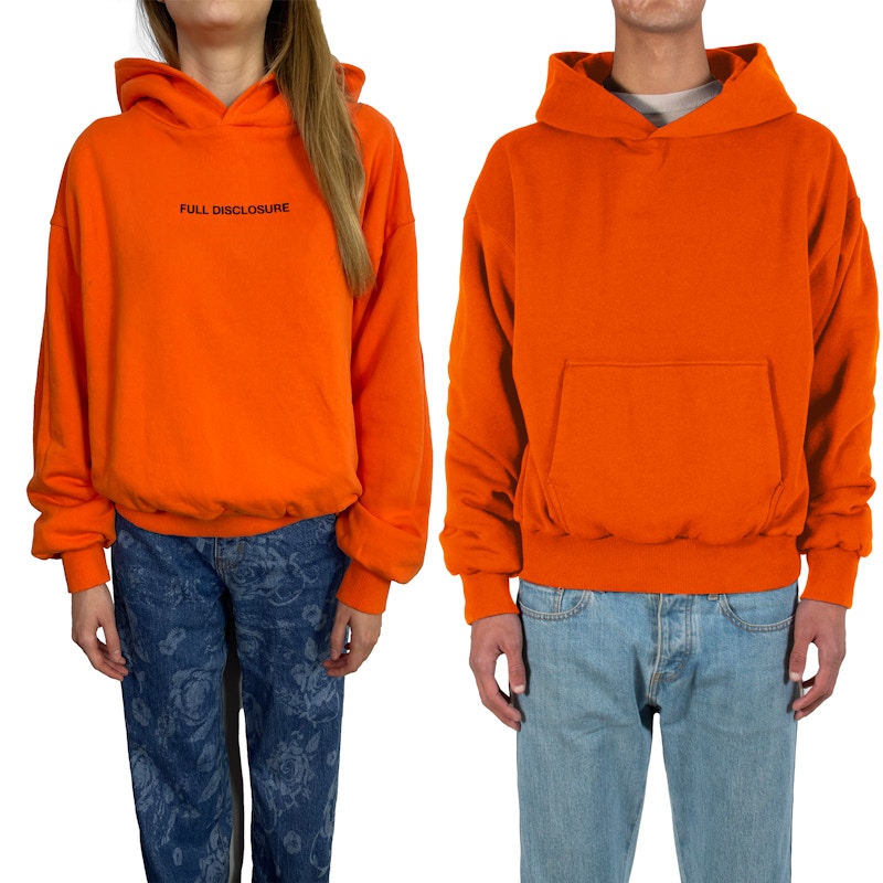 Garment Workshop Double Layer Reversible Hoodie Halloween Orange