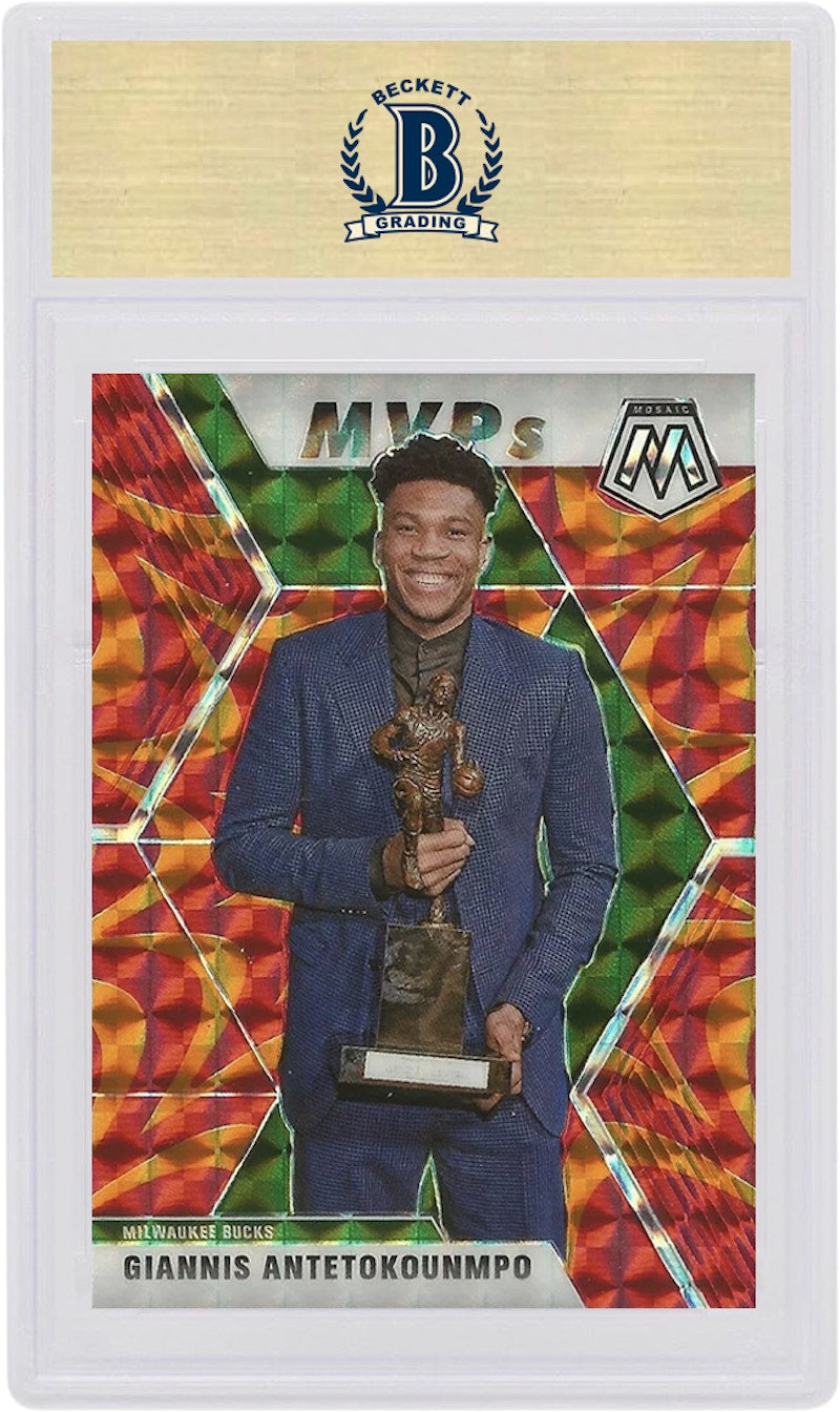 Giannis Antetokounmpo 2019 Panini Mosaic MVP's Reactive Orange #297 (PSA or BGS Graded)
