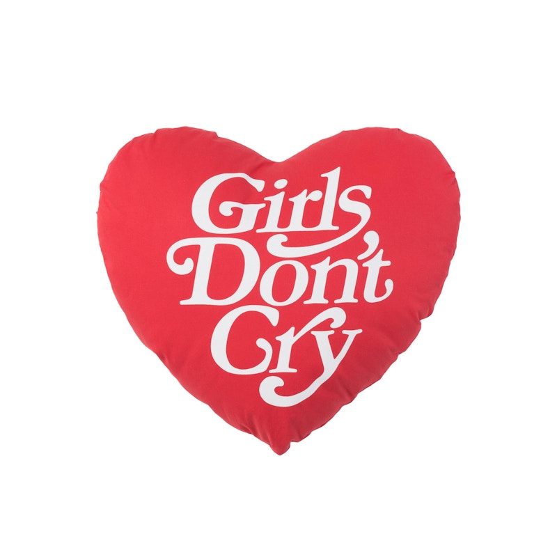 Girls Don't Cry Heart Shape Pillow Red