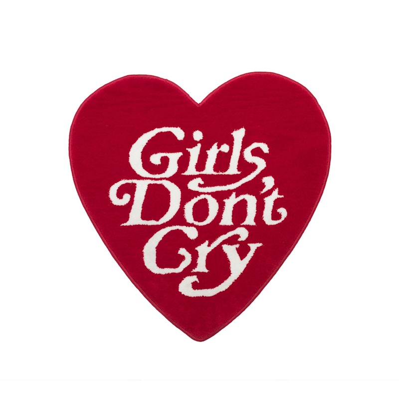 Girls Don't Cry Heart Shape Rug Red