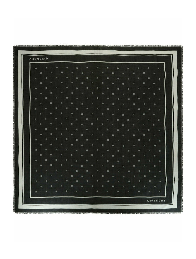 Givenchy 4G Cashmere and Silk Shawl Black White