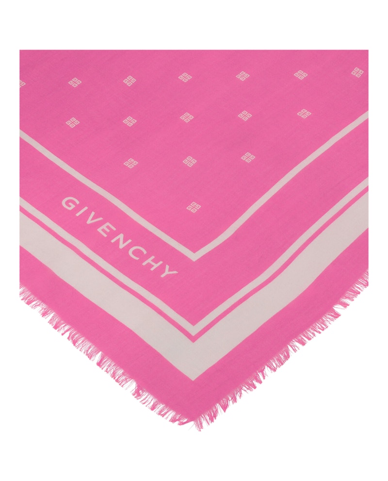 Givenchy 4G Cashmere and Silk Shawl Pink Ivory