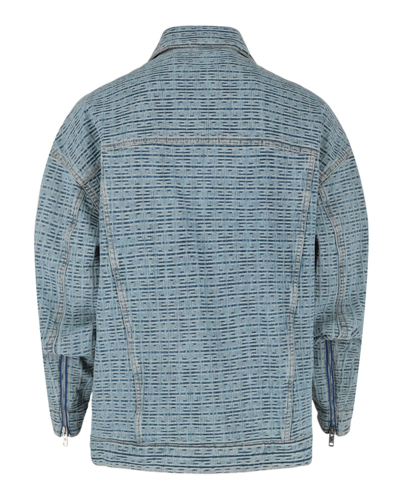 Givenchy 4G Embossed Denim Jacket Light Blue