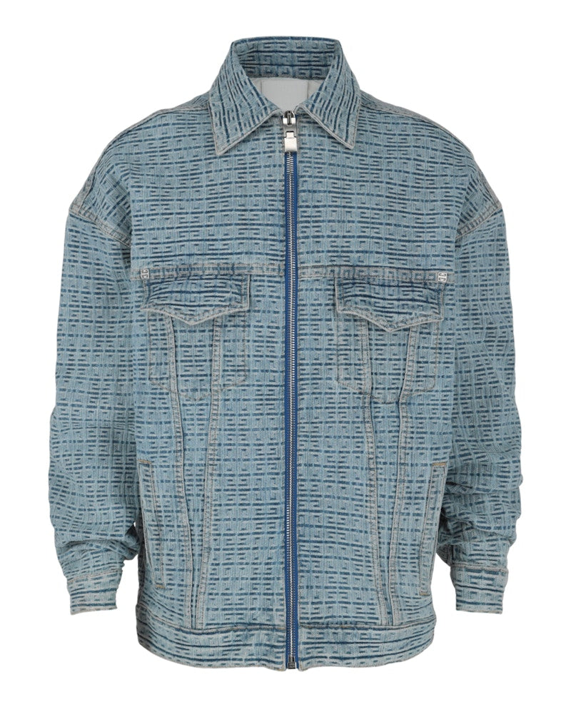Givenchy 4G Embossed Denim Jacket Light Blue