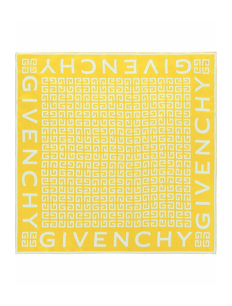 Givenchy 4G Logo Silk Scarf Banana White