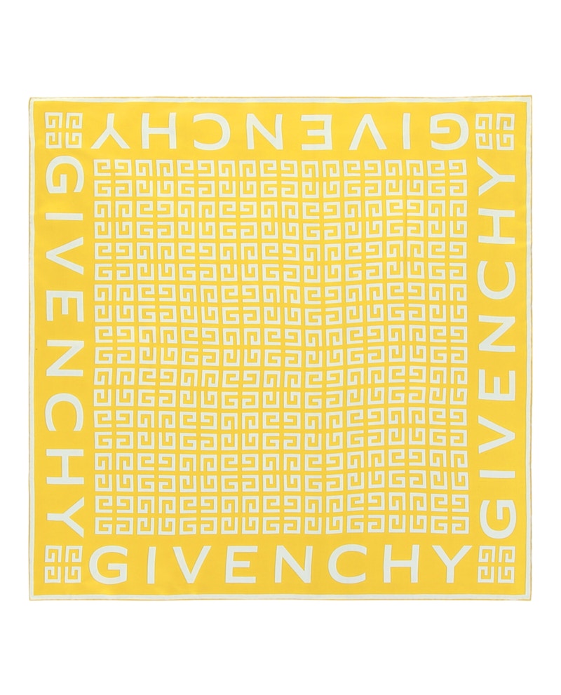 Givenchy 4G Logo Silk Scarf Banana White