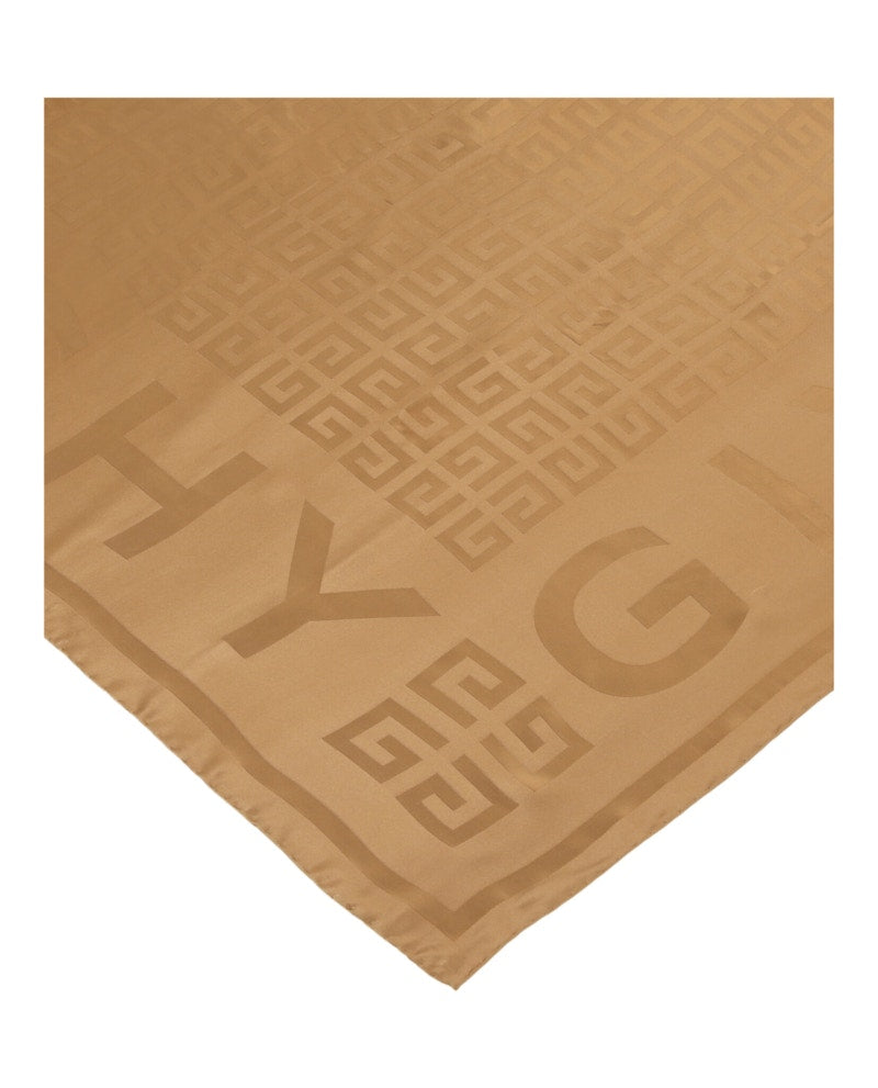 Givenchy 4G Logo Silk Scarf Camel