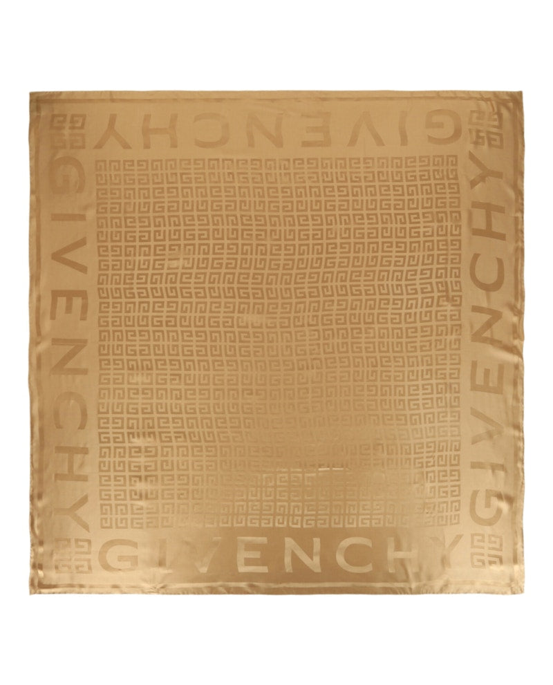 Givenchy 4G Logo Silk Scarf Camel