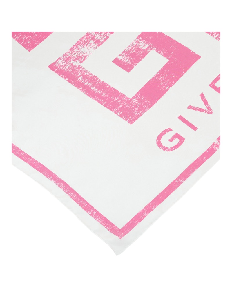 Givenchy 4G Logo Silk Scarf White/Pink