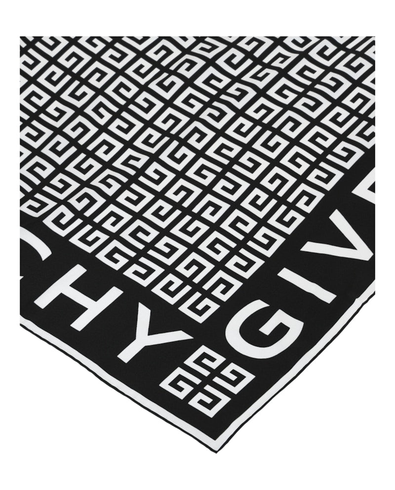 Givenchy 4G Logo Square Scarf Black White