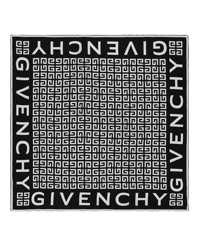 Givenchy 4G Logo Square Scarf Black White