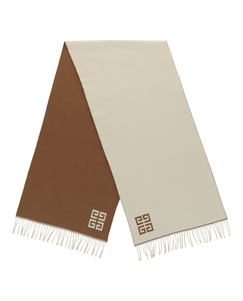 Givenchy 4G Logo Wool Scarf Dark Beige