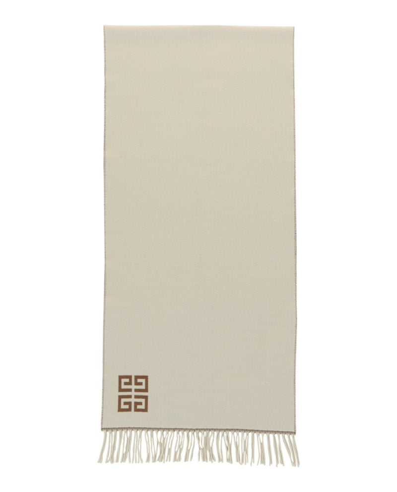 Givenchy 4G Logo Wool Scarf Dark Beige