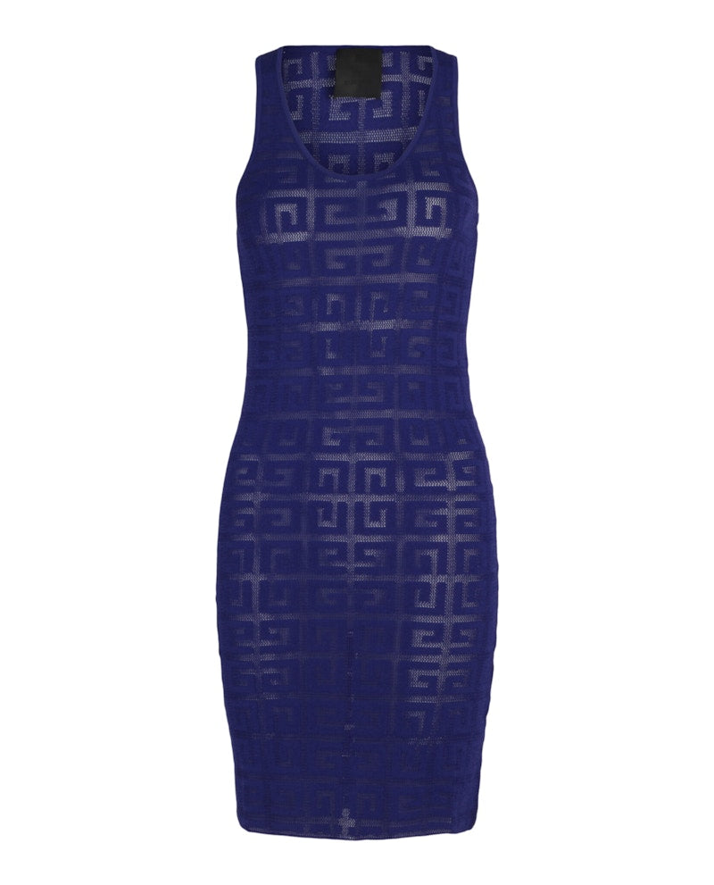 Givenchy 4G Monogram Jacquard-Knit Tank Top Dress Dark Purple