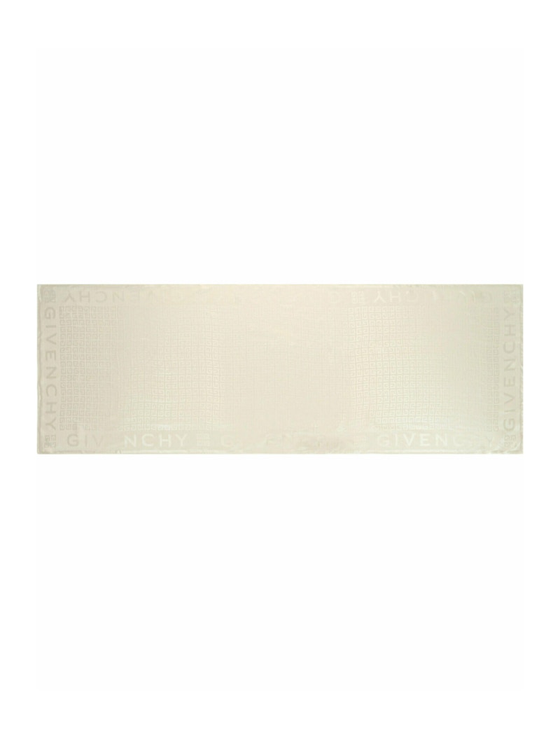 Givenchy 4G Monogram Oblong Silk Scarf Ivory