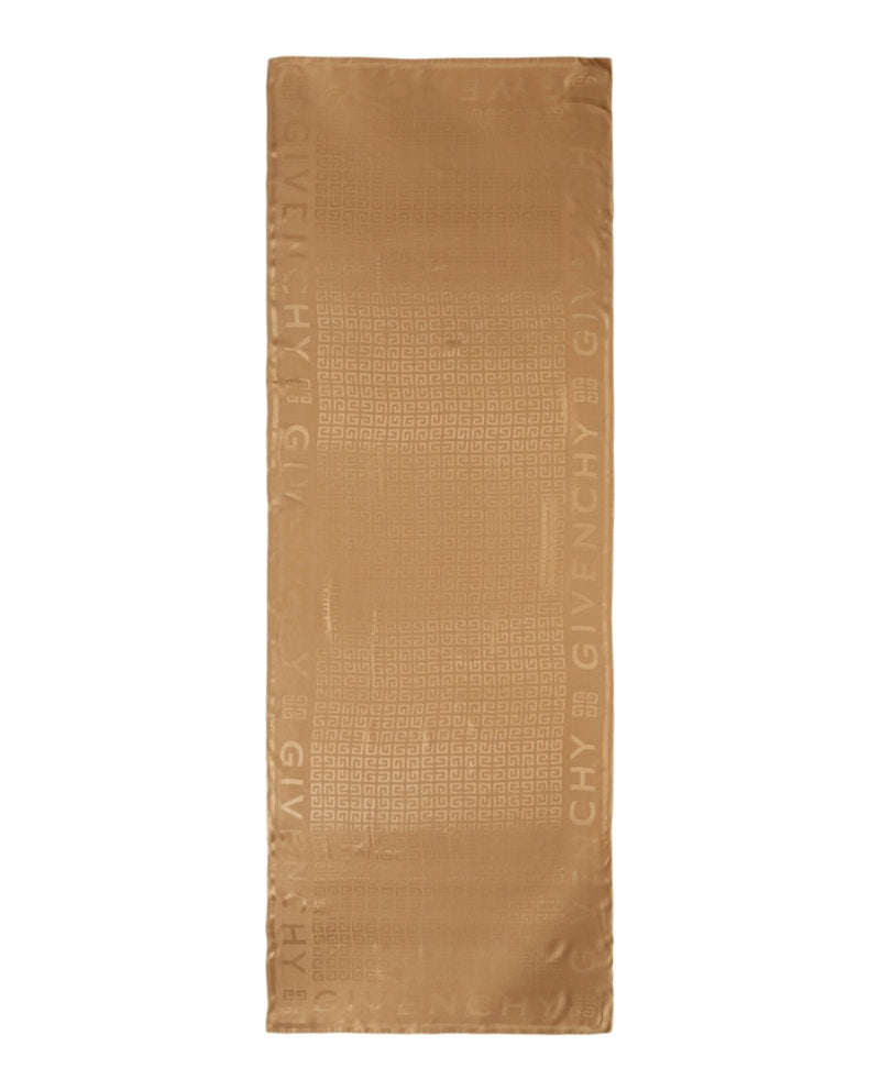 Givenchy 4G Monogram Silk Scarf Camel