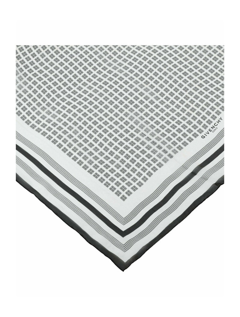 Givenchy 4G Outline Silk Scarf White/Black