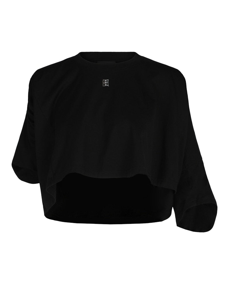 Givenchy Asymmetric Cropped T-shirt Black