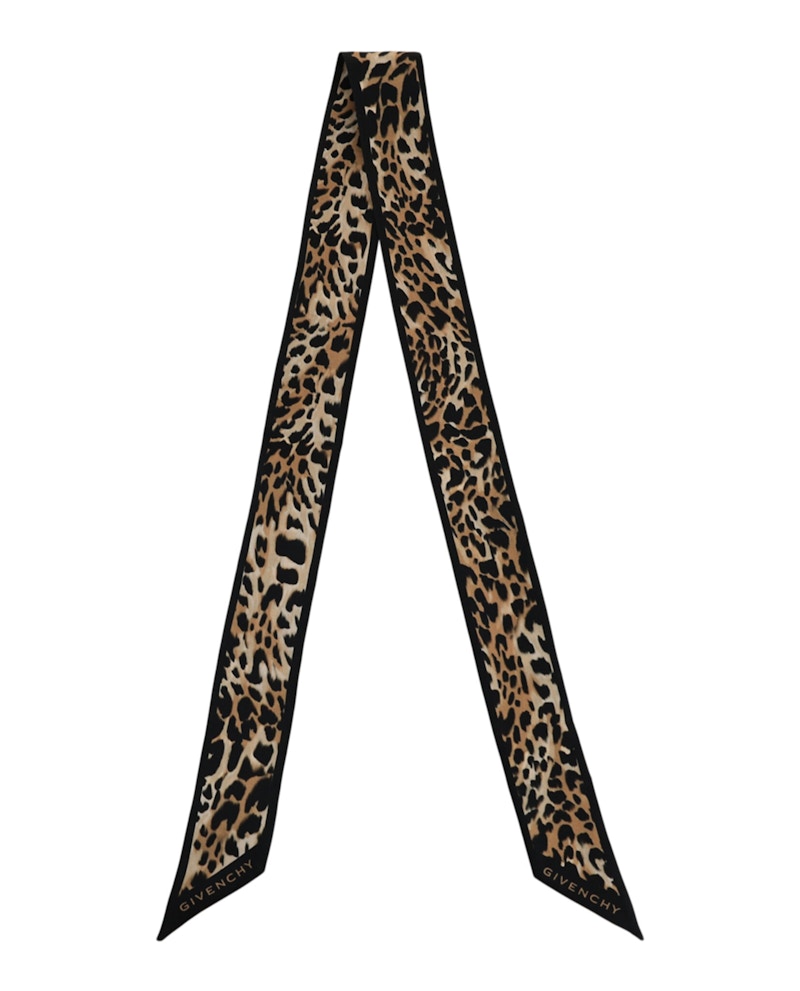 Givenchy Cheetah Printed Silk Bandeau Black Beige