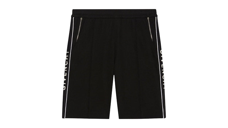 Givenchy Classic Fit Branded Side Logo Shorts Black