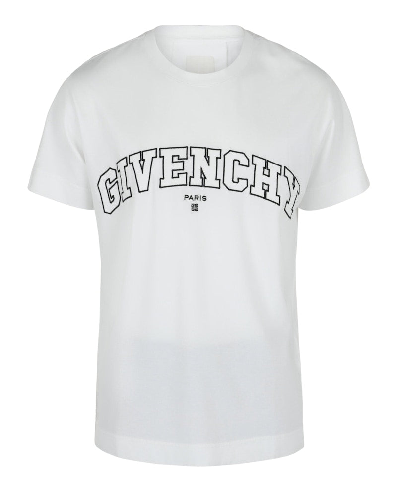 Givenchy Classic Fit College Embroidery T-shirt White Black