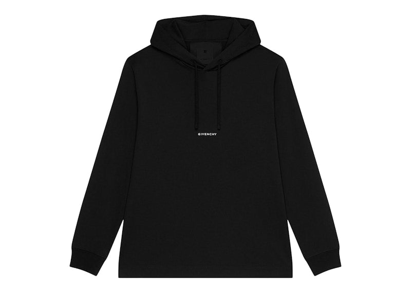 Givenchy Classic Fit Printed Jersey Hoodie Black