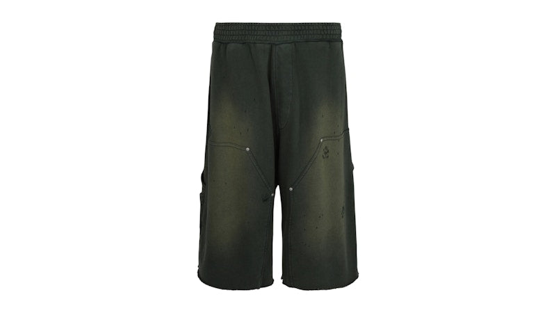 Givenchy Destroyed Carpenter Shorts Forest Green