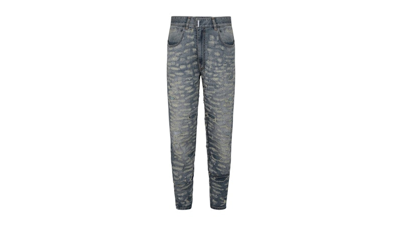 Givenchy Destroyed Skinny Jeans Medium Blue