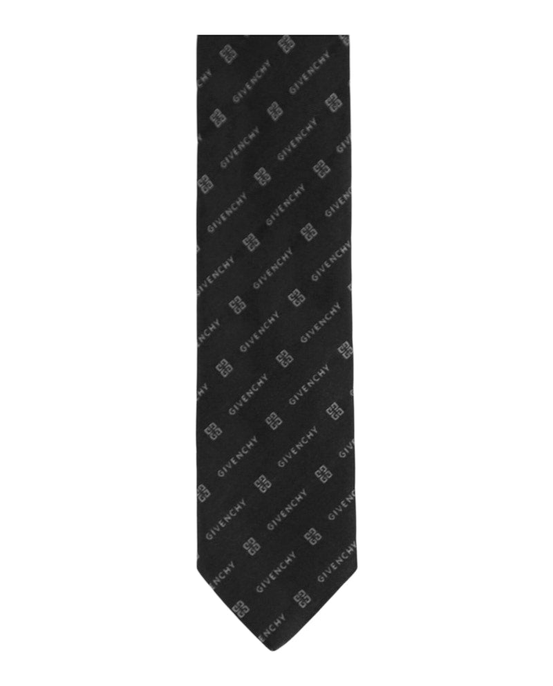 Givenchy Diagonal Logo Silk Tie Black