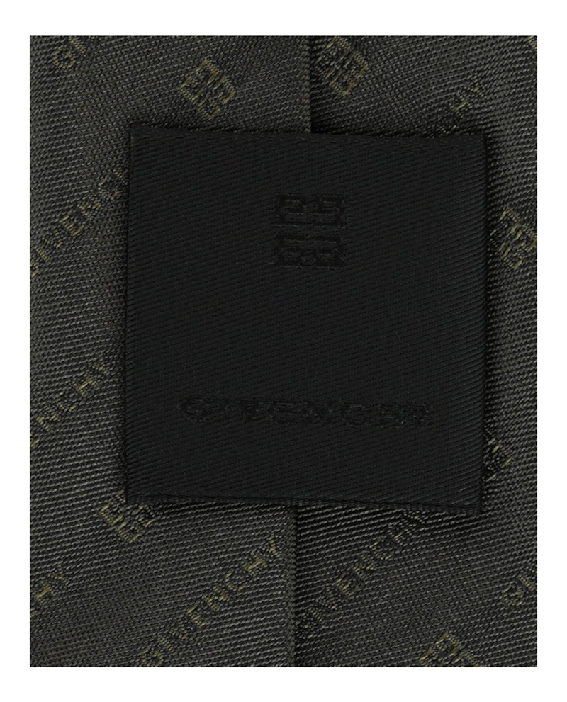 Givenchy Diagonal Logo Silk Tie Green/Grey