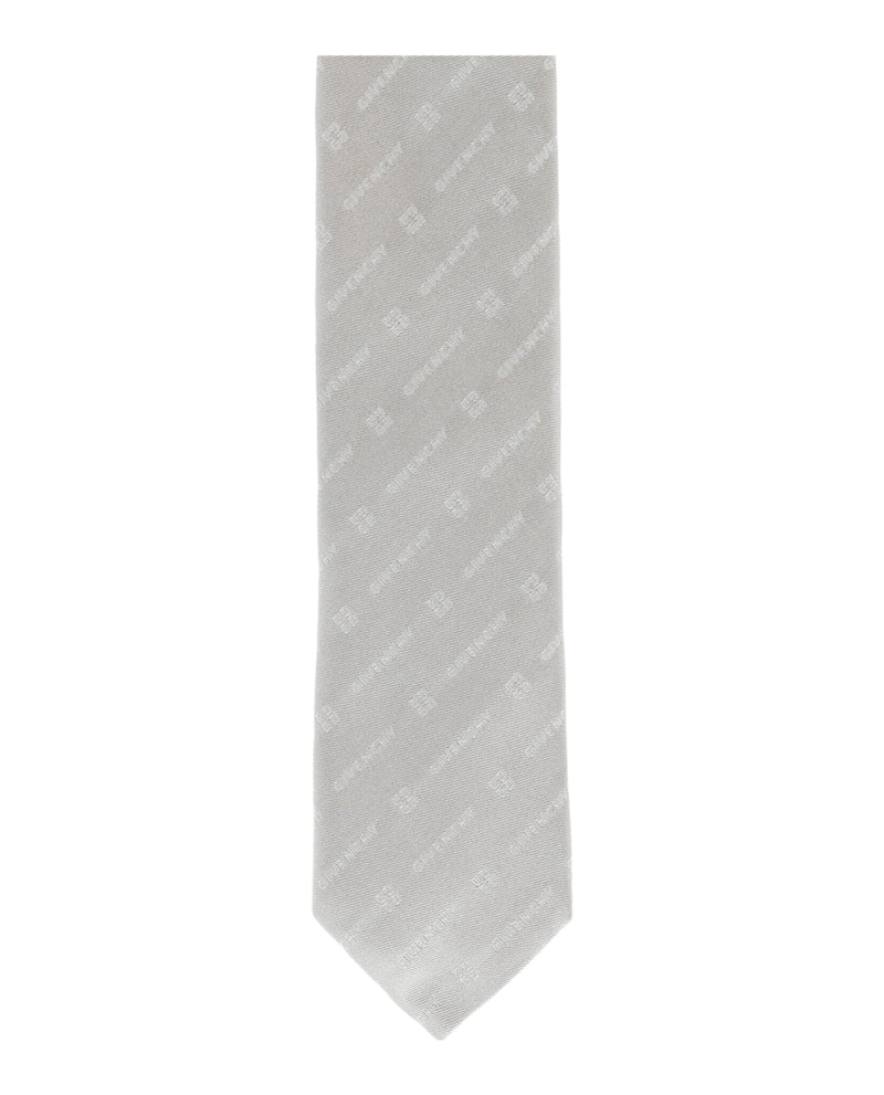 Givenchy Diagonal Logo Silk Tie Grey/Silver