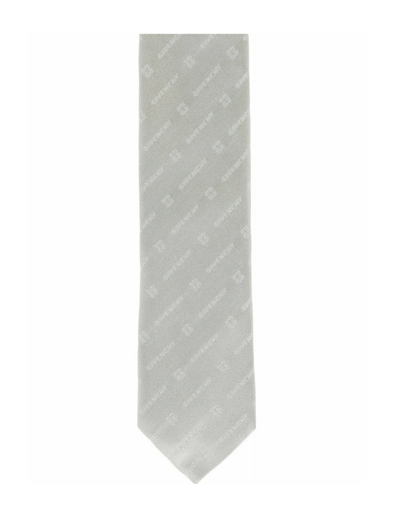 Givenchy Diagonal Logo Silk Tie Grey/Silver