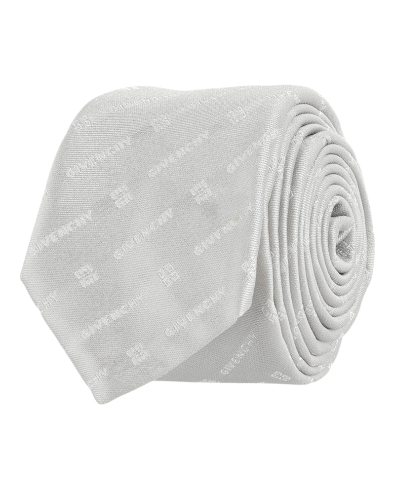Givenchy Diagonal Logo Silk Tie Grey/Silver