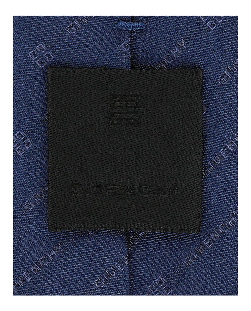 Givenchy Diagonal Logo Silk Tie Navy